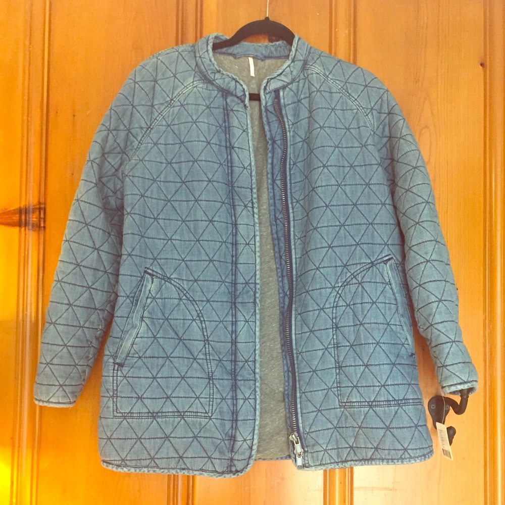 Free People quilted denim coat